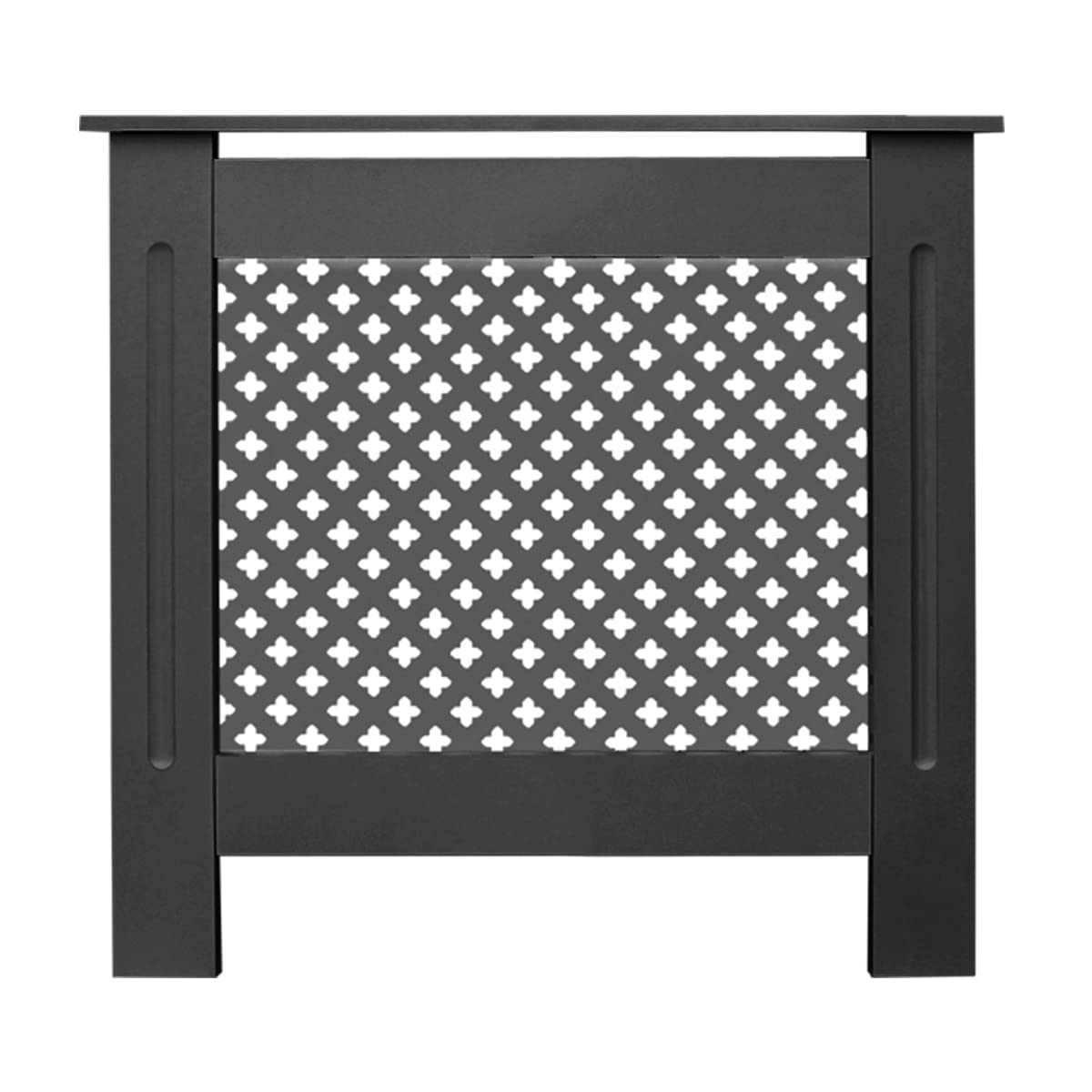 ECD Germany Copricalorifero Copertura Radiatore in Legno MDF Laccato con Motivo a Nido d'Ape 78 x 19 x 82 cm, Copritermosifone Protezione Antracite