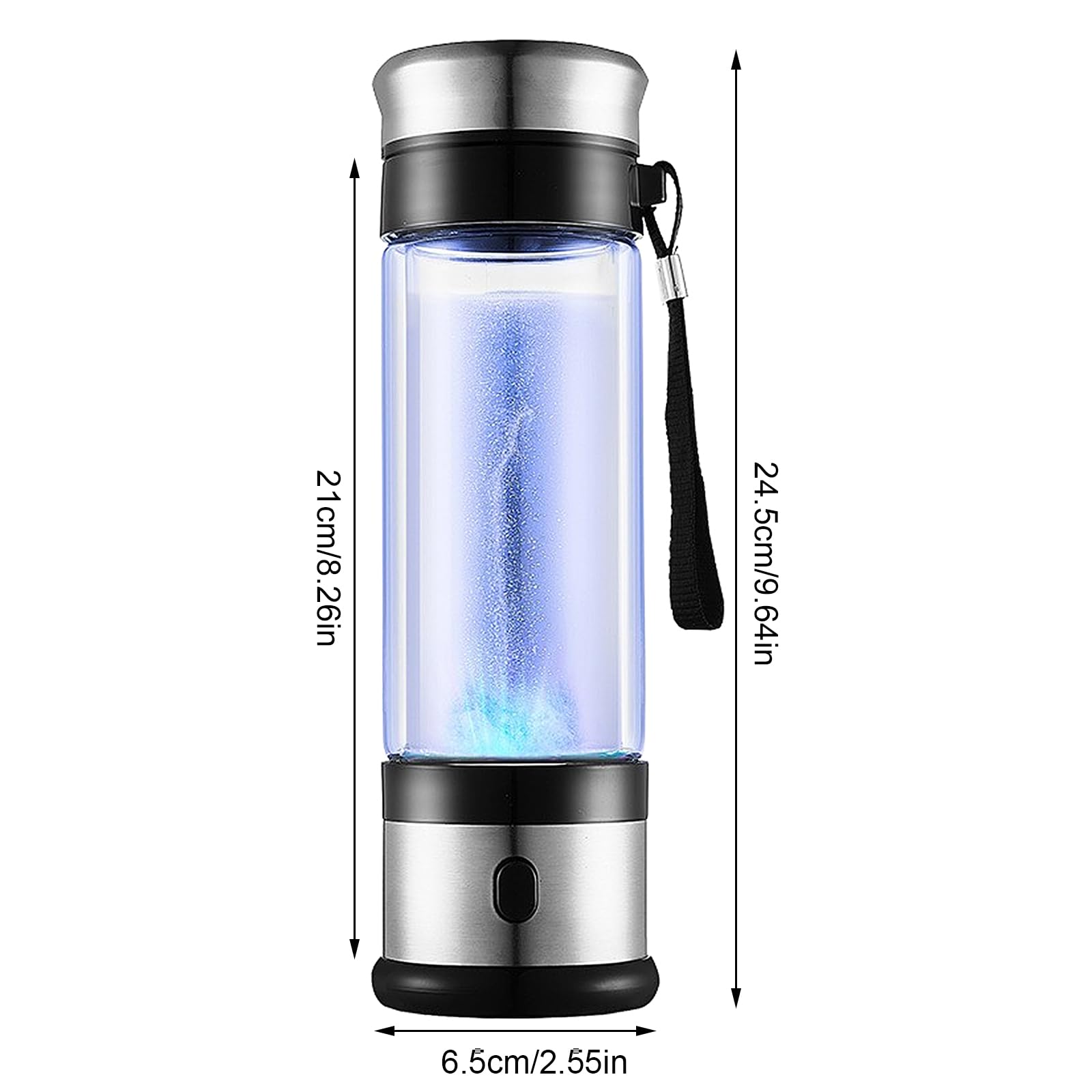 Przenośny generator wody wodorowej do wody pitnej, technologia SPE PEM, jonizator wody, generator butelek z wodorem, jonizator USB, maszyna do wody wodorowej i producent (350 ml, biały B)