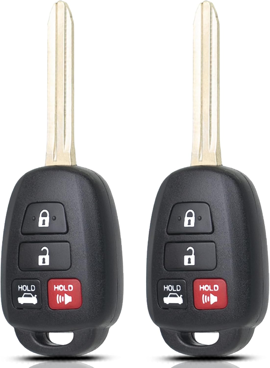 SUPALAND Key Fob Replacement fits for 2014-2017 Toyota Camry / 2014-2019 Corolla / 2016-2018 Tacoma Car Keyless Entry Remote Control Key with H Chip, HYQ12BDM HYQ12BEL, 4 Buttons (Set of 2)