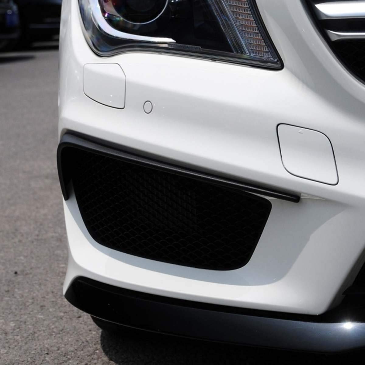 2 szt. Matowy czarny rozdzielacz lampy przeciwmgielnej przedniego zderzaka, dla Mercedes-Benz, CLA C117 CLA200 220 250 AMG 2013 2014 2015 dekoracja spoilera