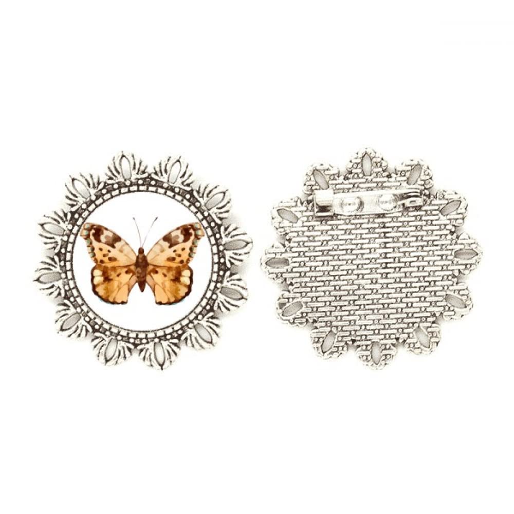 Broche de plata con alas marrones de diseño exclusivo y acabado esmaltado medium 4