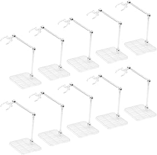 Action Figure Stand,10PCS Assembly Action Figure Display Holder Base Doll Model Support Stand Compatible with HG RG SD SHF Gundam 1/144 Toy (White)