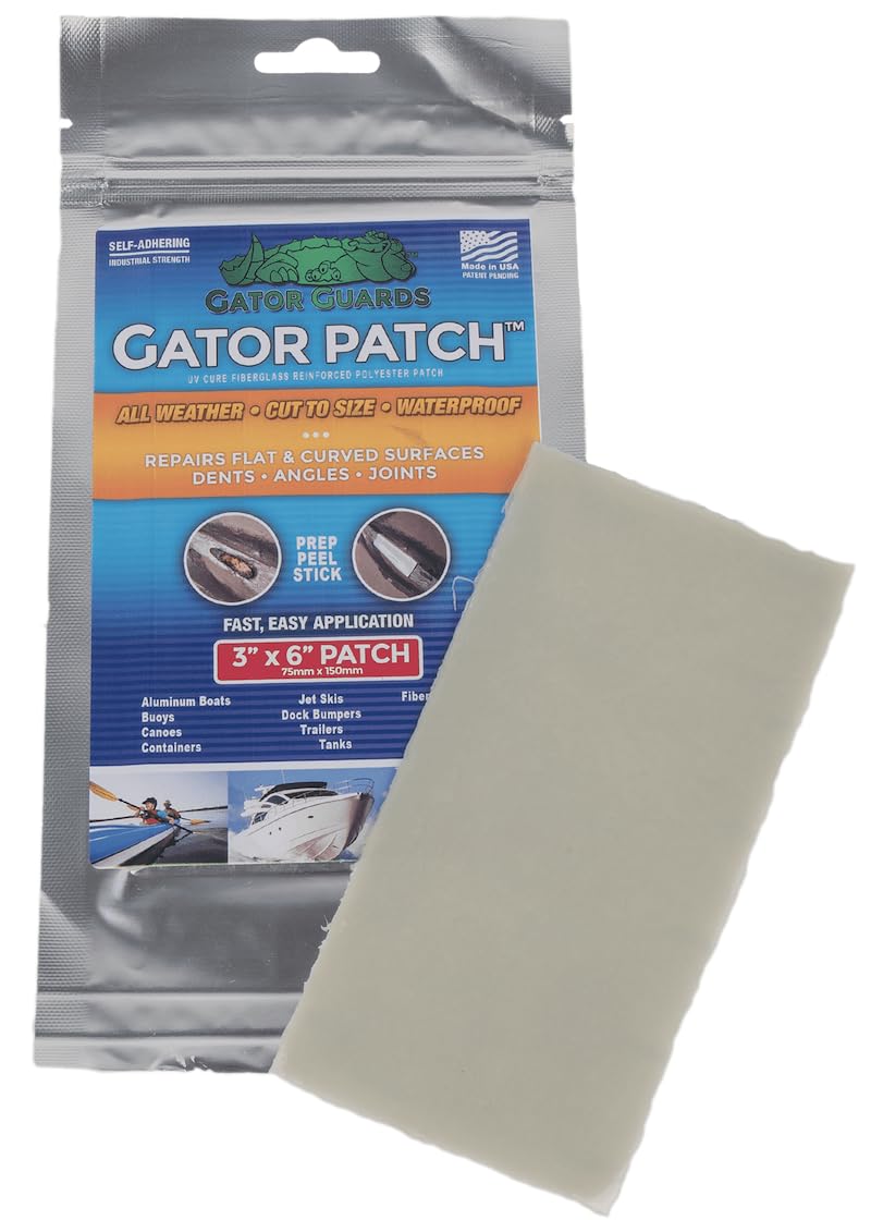 Multi Purpose Repair Patch 3 Inch Width x 6 Inch Height Gray Fiberglass Reinforced Polyester UV Cure Peel And Stick Cut To Size