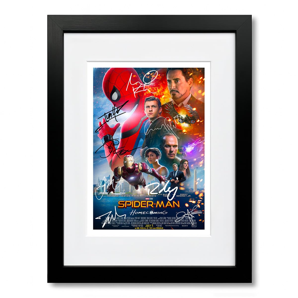 The Spider-Man Trilogy All Movie Film Posters Cast Signed A4 Poster Photo Print Framed Autograph Gift Tobey Maguire SpiderMan (Homecoming A4 Framed & Mounted)