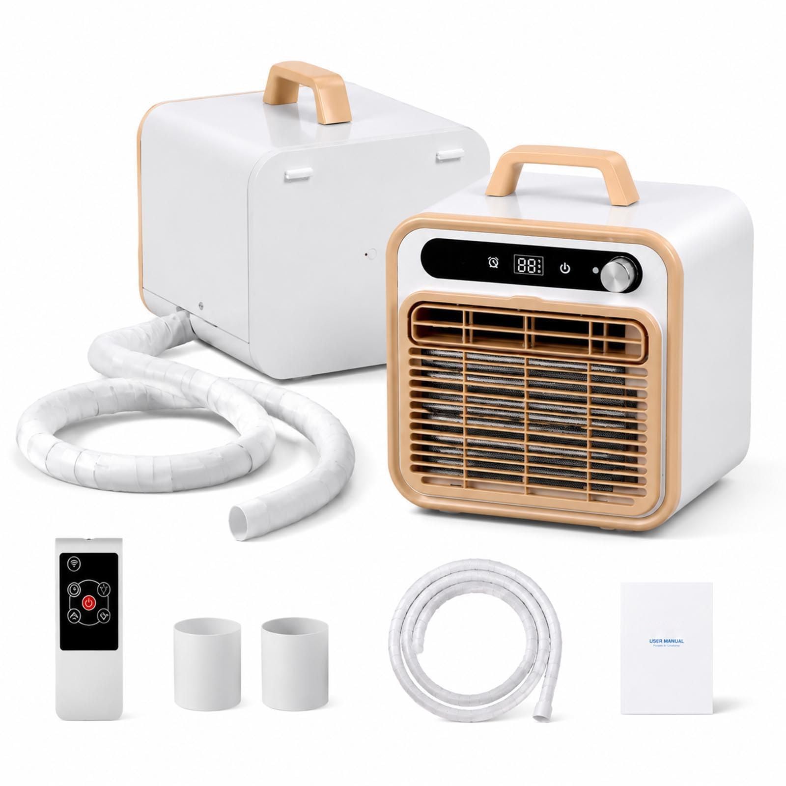 Sunseota 1500W Quiet-Operation Air Conditioner, portable split AC unit, 12-hour timer, touch/remote/Wi-Fi control, lightweight design RotaryKnobVersion+Remotecontrol-1M