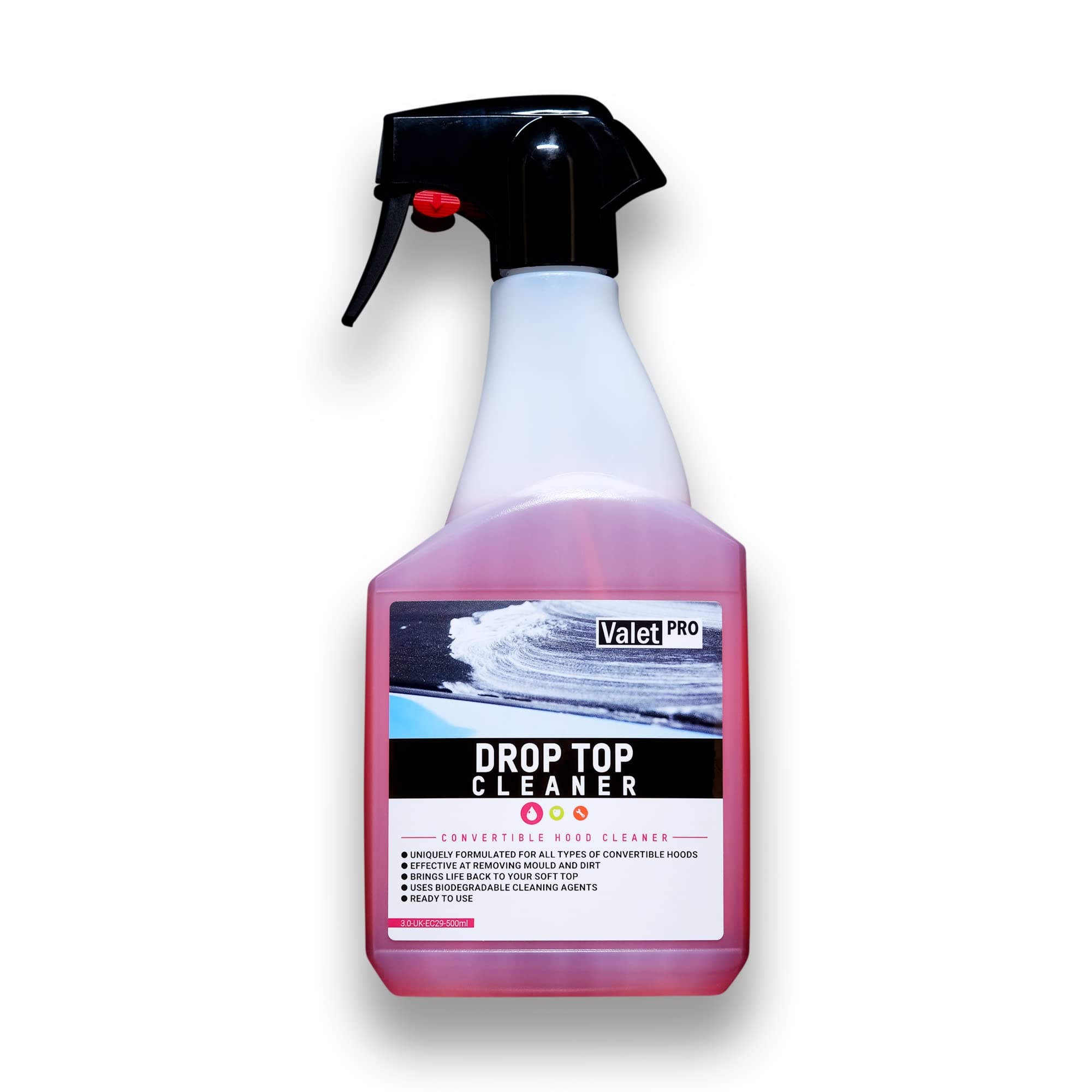 detailmate Cabriodach Reiniger und Imprägnierung Bundle mit Bürste und 2x Mikrofasertuch: Valet PRO Drop Top Cleaner 500ml + Drop Top Protector 500ml Verdeck Pflege + Zubehör