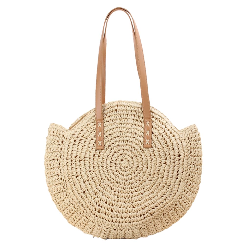 Amazon.com: MOISTRI Straw Beach Bag Round Totes Handbag Shoulder 