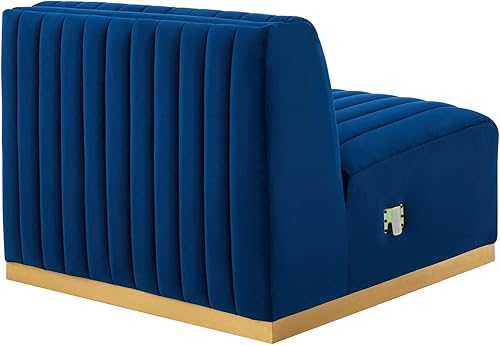 Miniatura 261 de Modway Conjure - Sofá seccional tapizado de terciopelo de alto rendimiento, con canal, silla sin brazos en negro y gris Negro-Gris,Negro