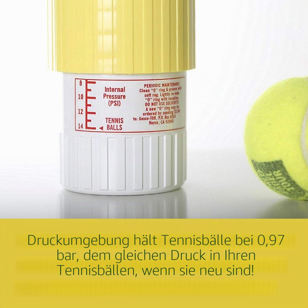 Gexco Tennis Ball Saver - Pressurized Tennis Ball Storage That Keeps Balls Bouncing Like New