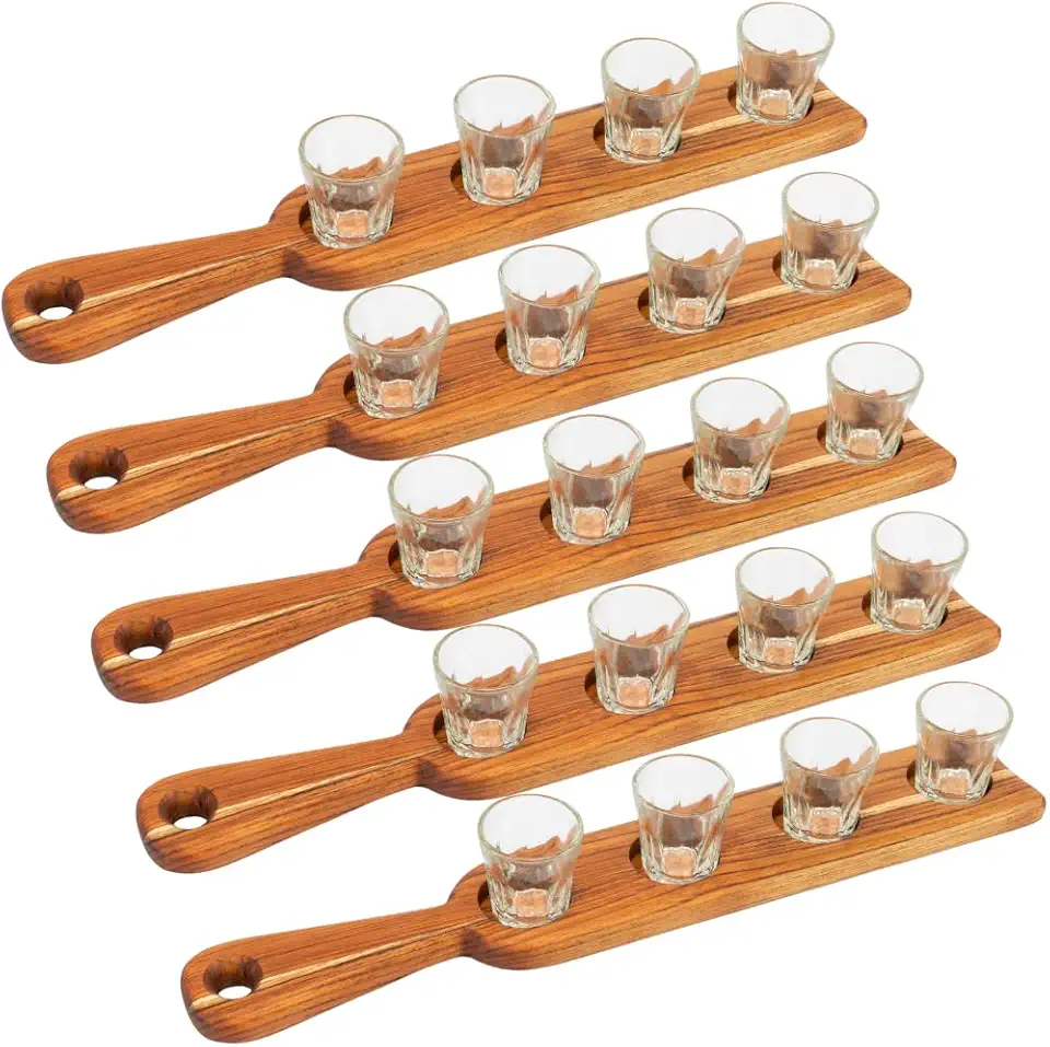 Regua shot tabua tequila cachaça com copo de dose