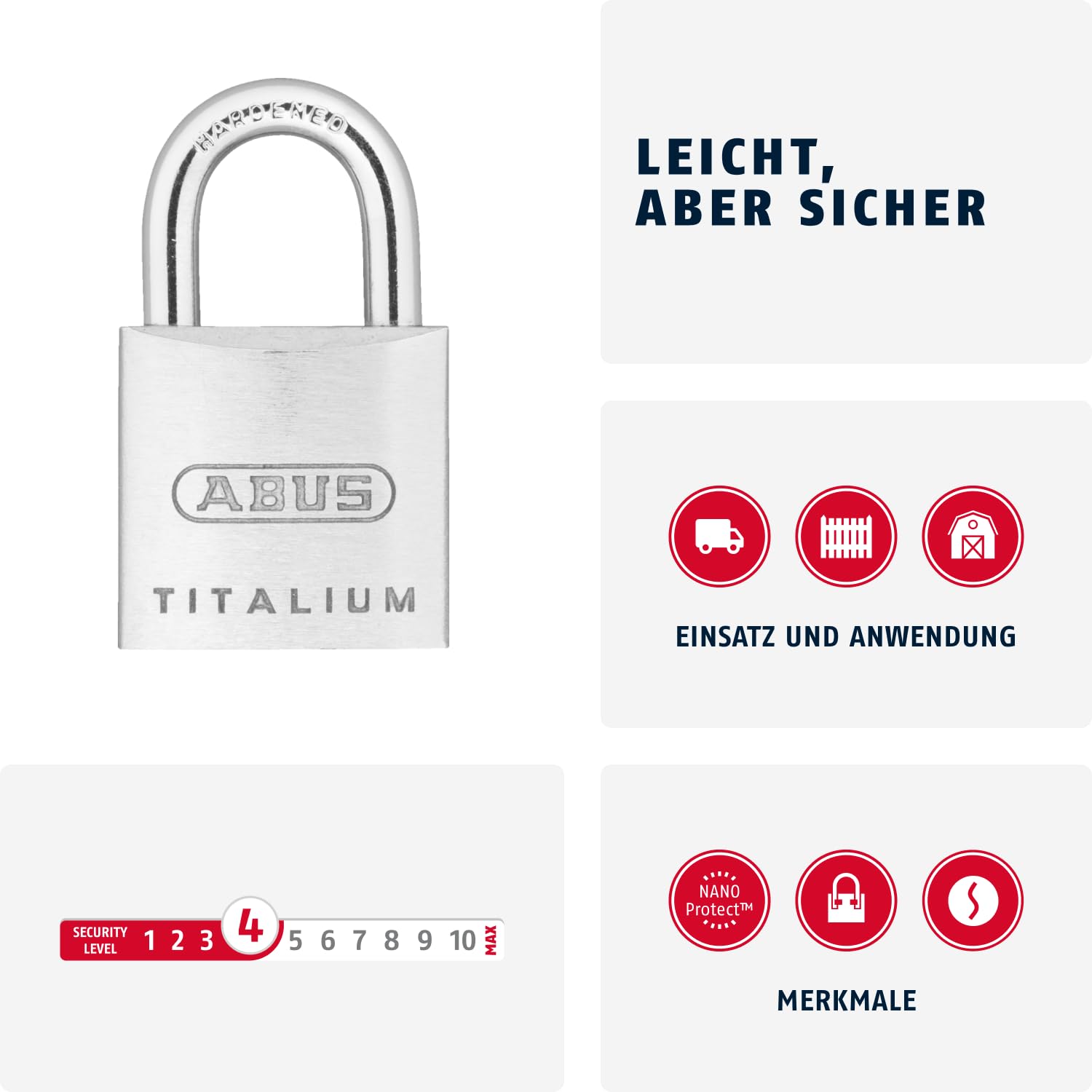 Abus 56950 Kłódka, Srebrno-niebieski, 30 mm