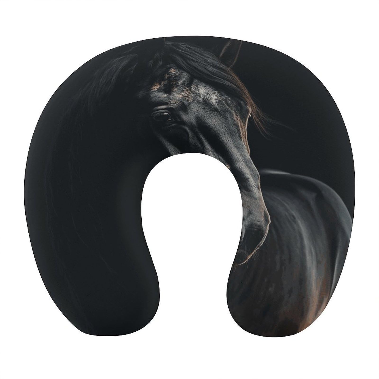 Btcowzrv Style A Dark Horse U Shaped Neck Pillow Travel Pillows