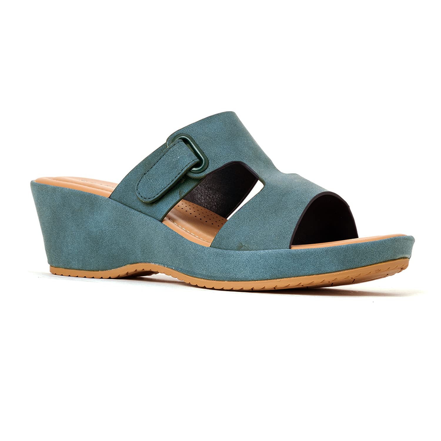 Khadims Sharon Blue Wedge Heel Slip On Sandal for Women (2661329) (B0CX5G3PTY) Amazon Price History, Amazon Price Tracker