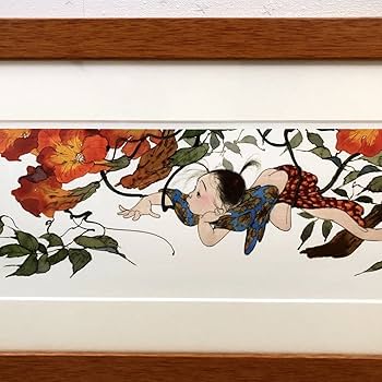 Amazon.co.jp: 最新作 中島潔 「花の夢（少年）、（少女）」連作