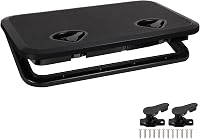 CLLOMAGY Marine Boat Deck Hatch Lid - Waterproof ABS Rectangle Access Cover for Bass Fishing Yacht Skiff, 24x14 Inch Black, Easy Install