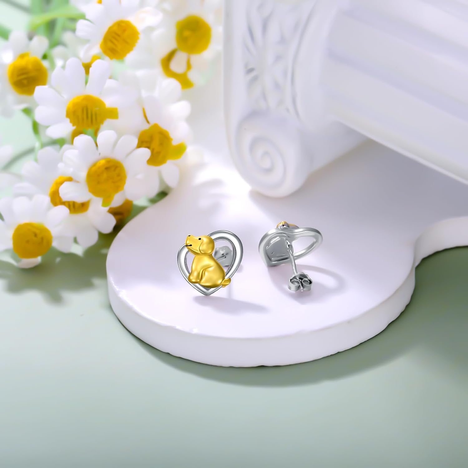 925 Sterling Silver Animal Heart Studs Earrings Jewelry Cute Gifts for Women
