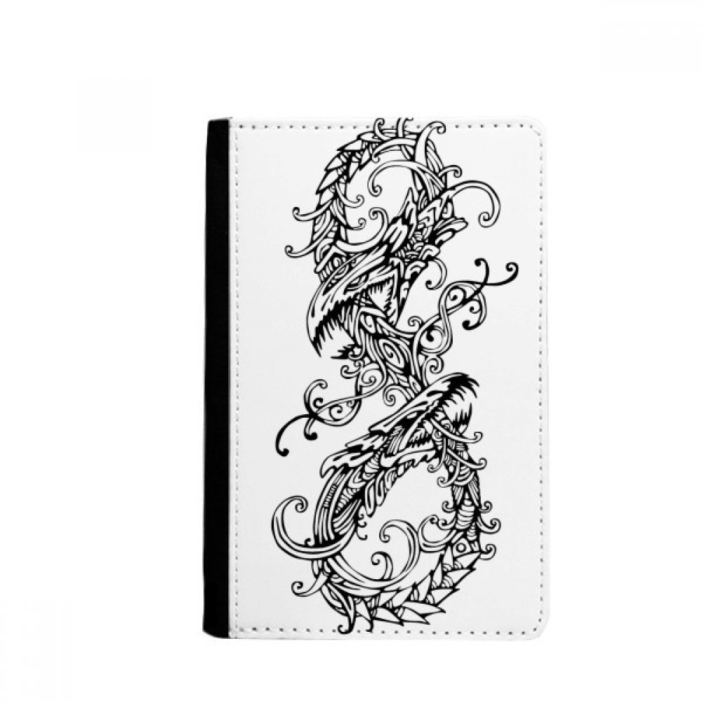 Two Chinese Dragon Animal Abstract Passport Holder Notecase Burse Wallet Cover Card Purse