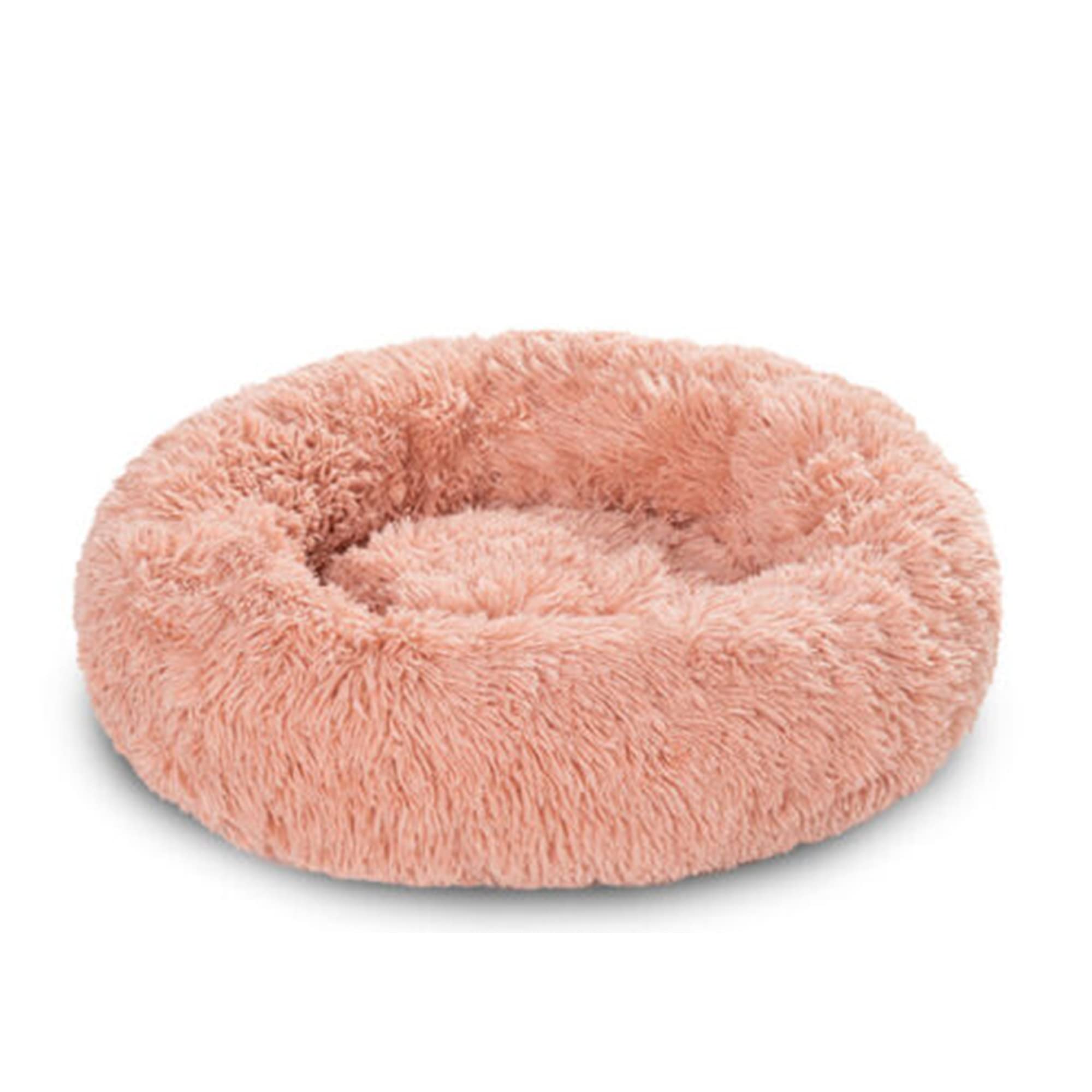 Dog Bed Cat Bed Cushion Faux Fur Dog Beds | Comfortable Donut Cuddler Round Dog Bed | Soft Faux Fur Cat Couch For Indoor Pet | Dog Bed Mats Cushion for Joint-Relief and Improved Sleep (Pink 50cm)