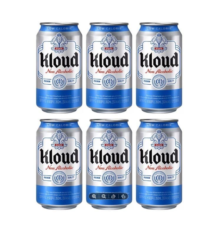 LOTTE Kloud Clear Zero Non-Alcoholic Beer - Pack Beer 6 x 350ml