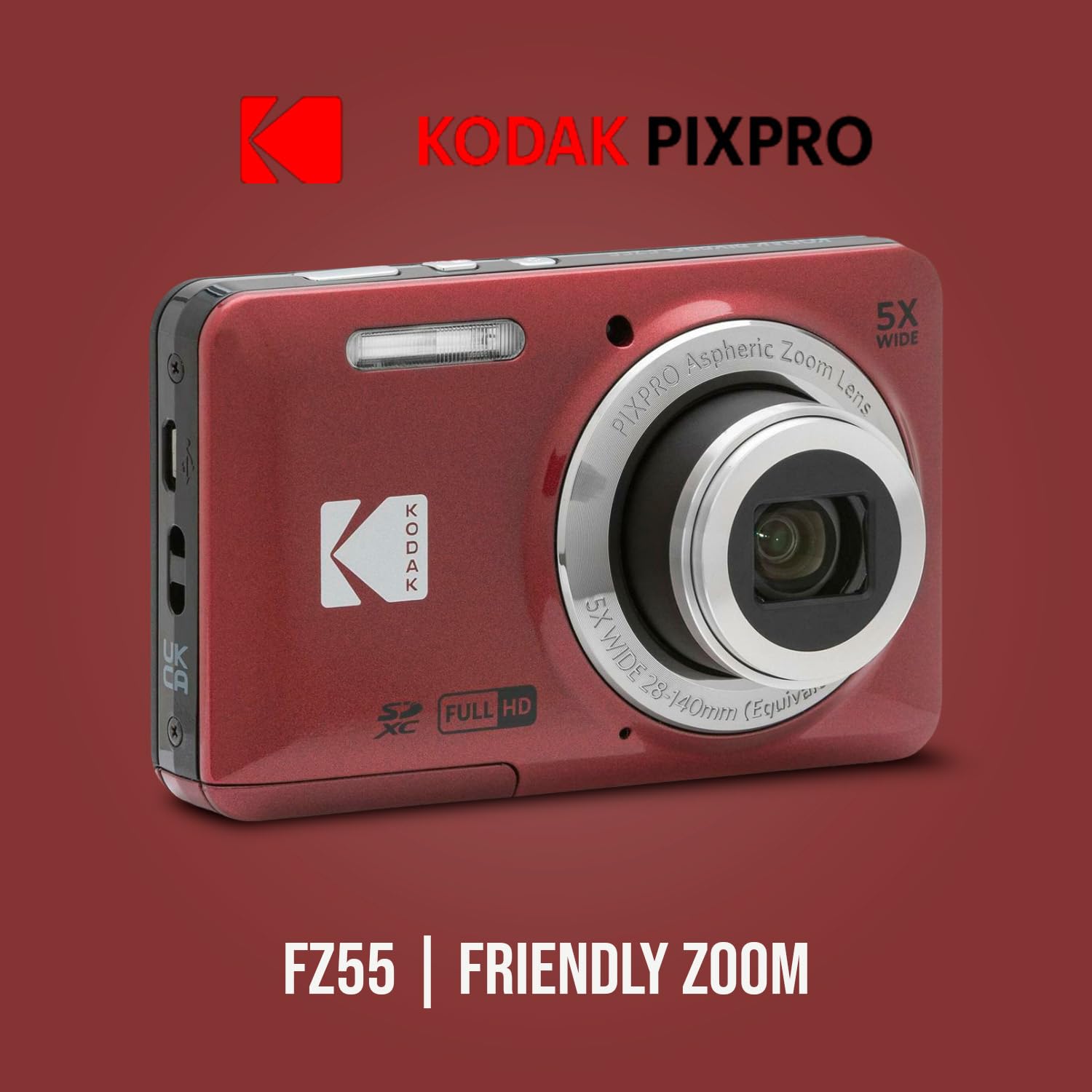 Buy Kodak PIXPRO FZ55 Digital Camera (Red) Friendly Zoom with