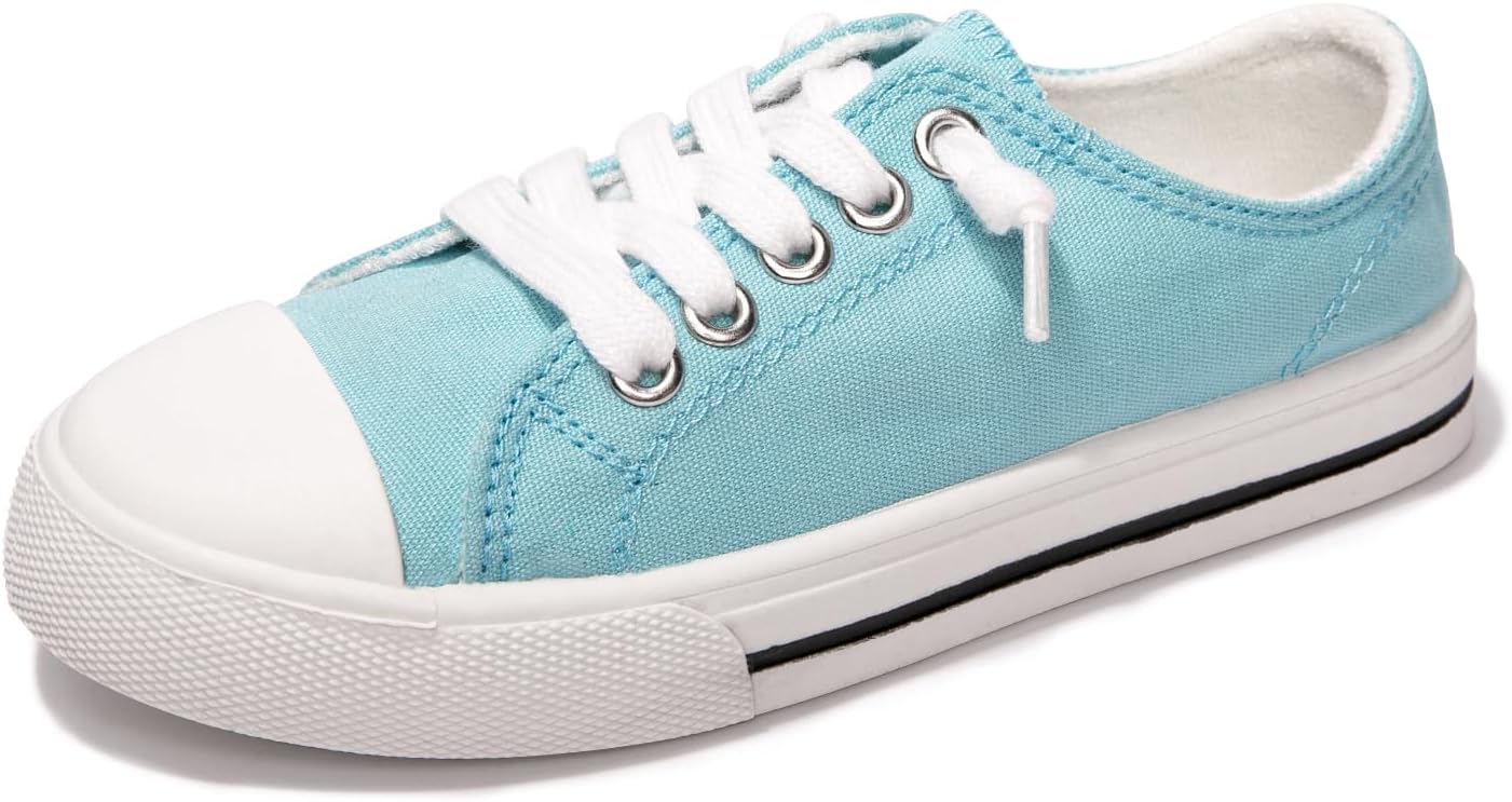Colgo Boys Girls Sneakers Canvas Lace up Walking Shoes for Little Big Kids Size 11-6 3 Little Kid Sky Blue