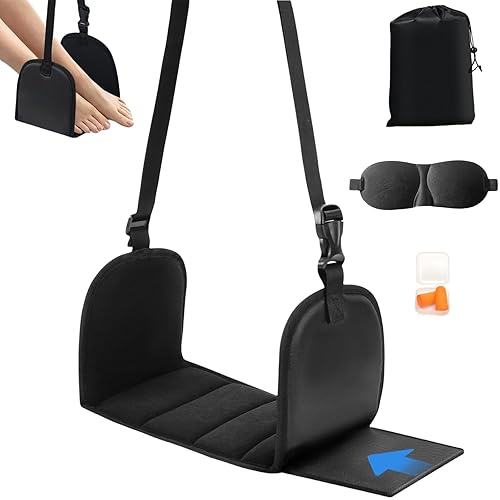Repose Pied Avion, Hamac pour les Pieds Pliable et Réglable