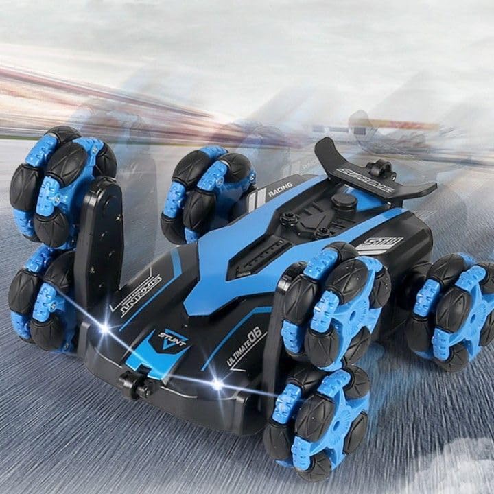 Image of Creation RC Laser 6 Wheel Remote Control Laser Stunt Car Telescopic RC Truck Double Sided with 360 Rotating Twisting Car Toy for Kids, Multicolor