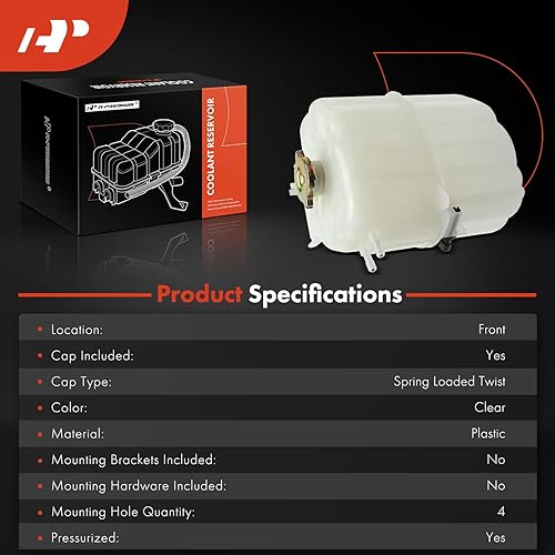 Miniatura 2 de A-Premium Tanque de expansión de recuperación de desbordamiento de refrigerante del motor con tapa y sensor compatible con International Harvester