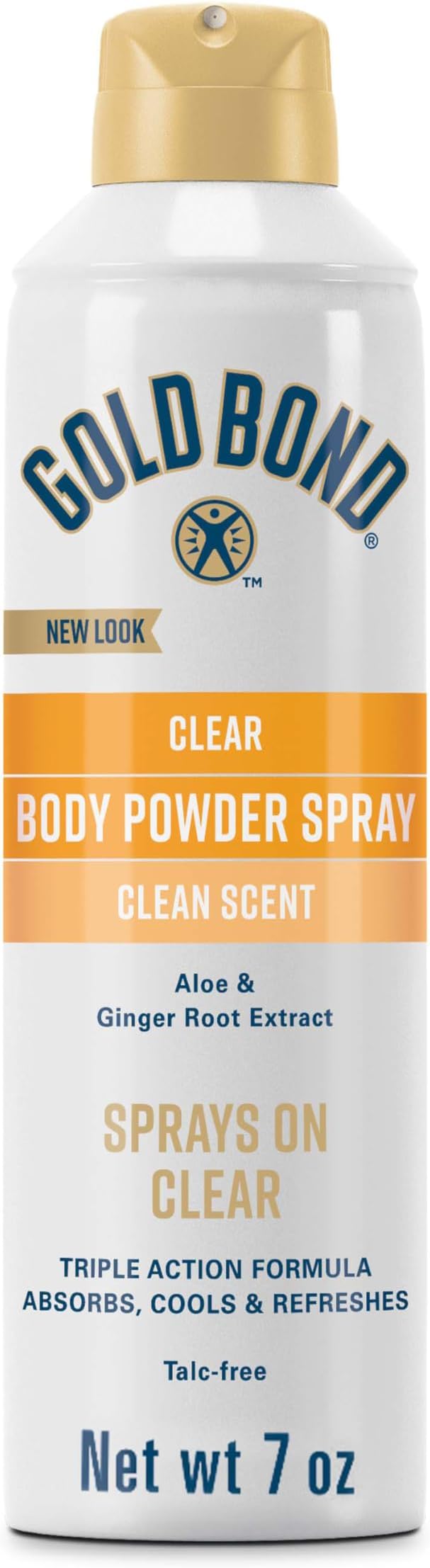 No Mess Clear Invisible Body Powder Spray, 7 oz., Absorbs Odor-Causing Sweat, Whole Body Deodorant Spray