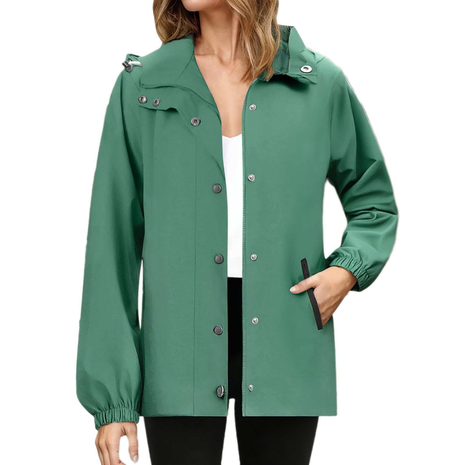 Chaqueta impermeable mujer ligera y transpirable para evitar el viento 7
