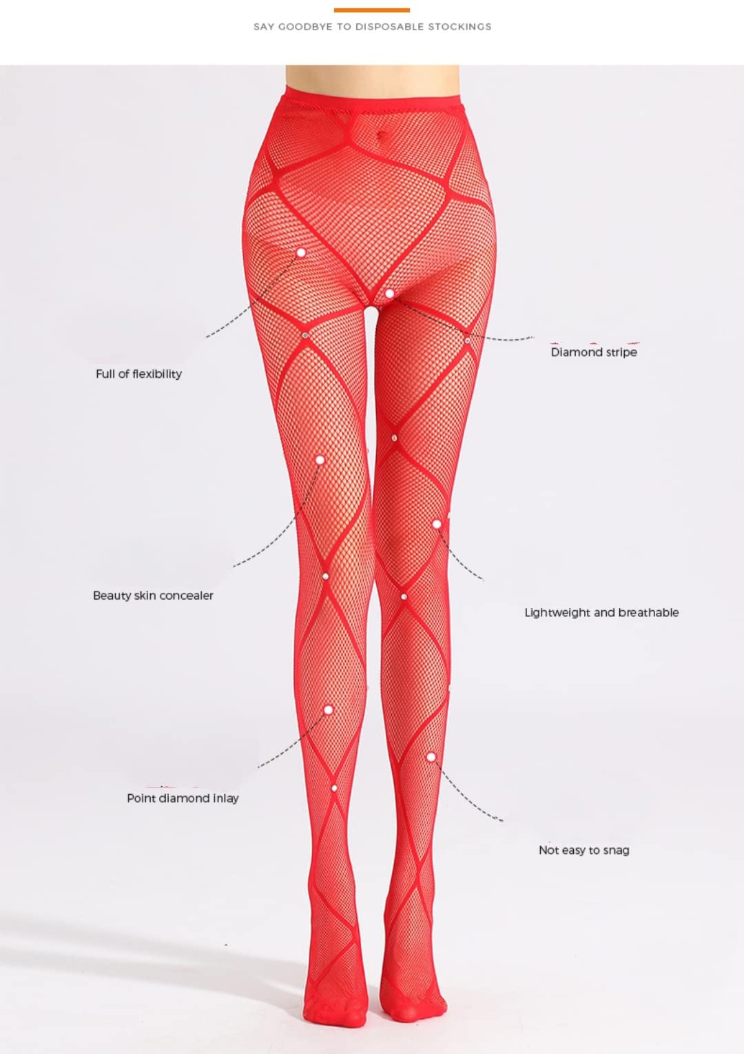 Autoreggenti 3 Paia dei Pantyhose della Maglia del Pantyhose della Mesella della Maglia Pantyhose A Rete Ad Alta Vita per Le Donne