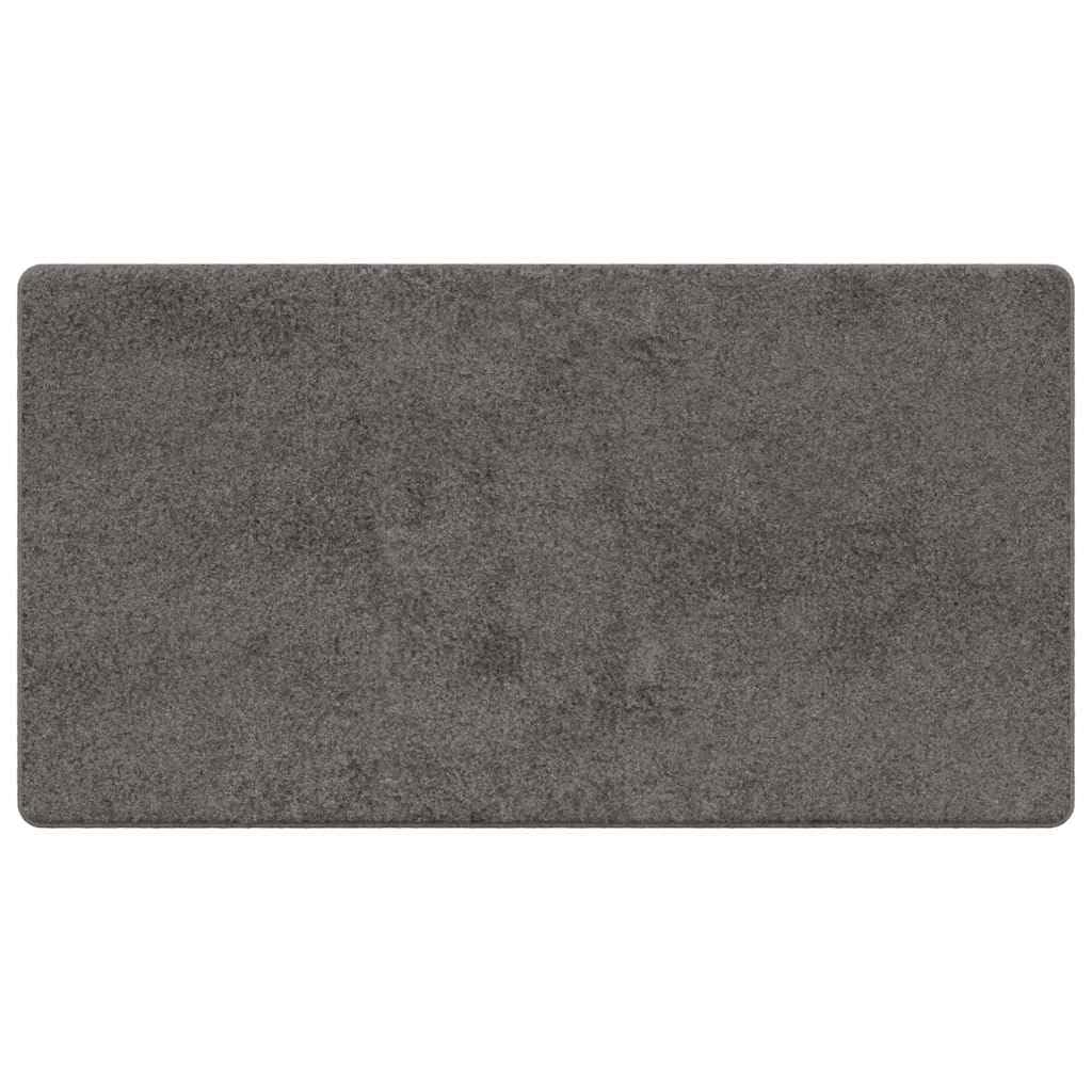 Tapis de couloir gris 80x150 cm antidérapant en polypropylène rectangulaire