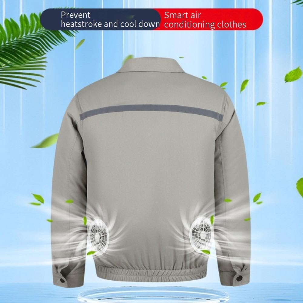 Kurtka z wentylatorem, Klimatyzowana kurtka robocza Multicolor S-4XL 2-4 wentylatory 1 kabel do transmisji danych, chłodzenie(B4 fan,4XL)