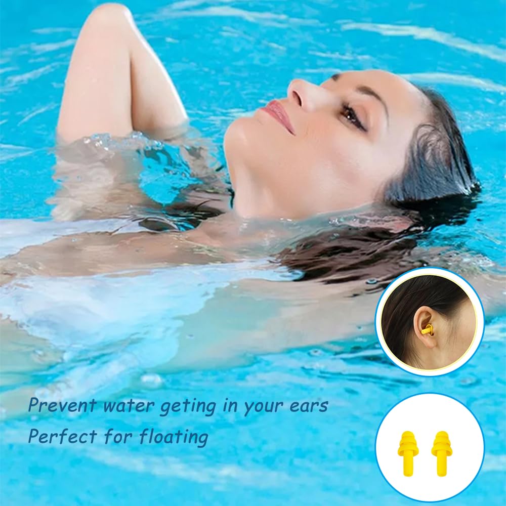 Tapones para Oídos de Silicona para Natación Dormir Buceo - 5 Pares Multicolor Niños Adultos