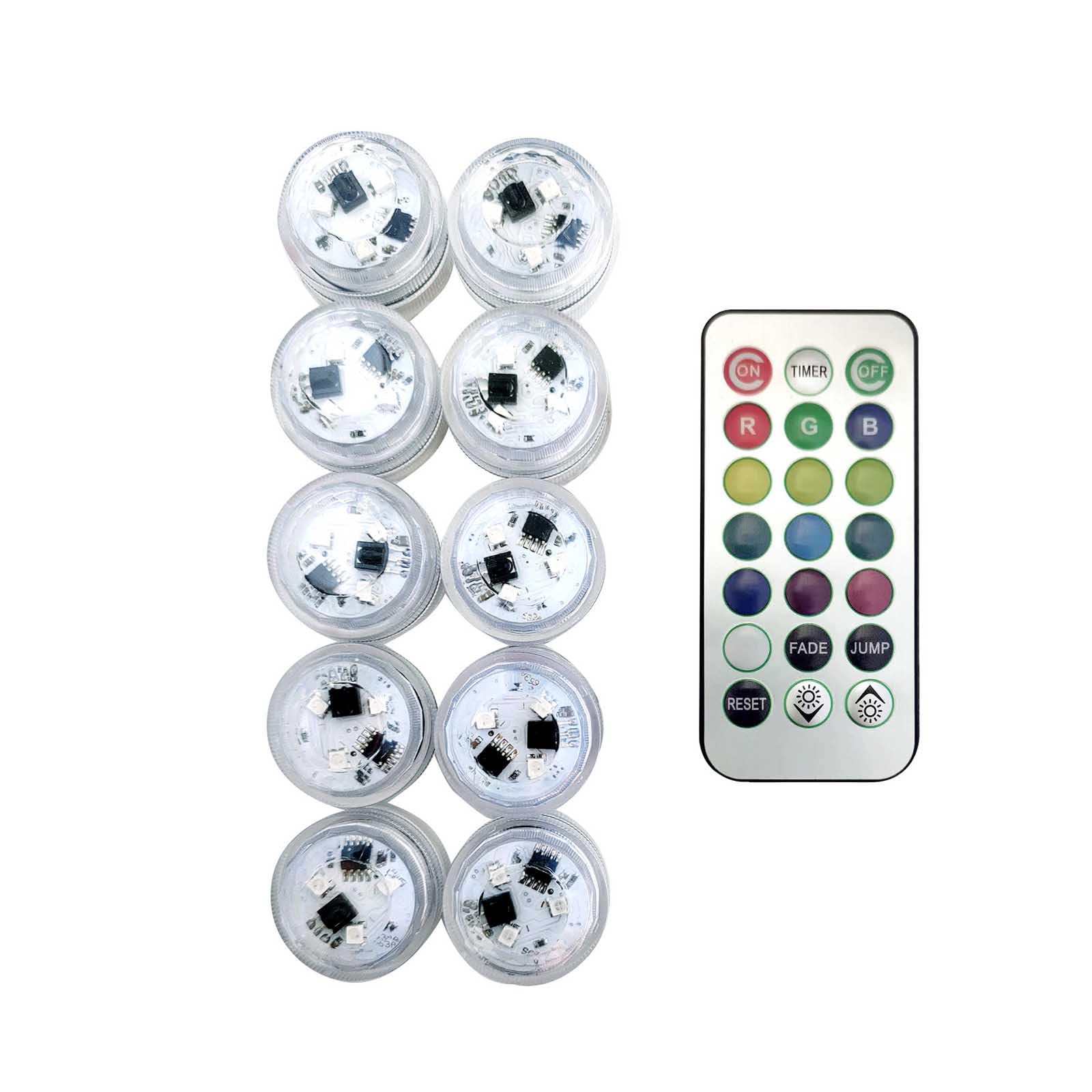 Tazweeq Mini Submersible LED Lights, Waterproof LED Lights with Remote Control Battery, RGB Colour Changing, Suitable for Vases, Family Gatherings, Wedding Table Centrepieces