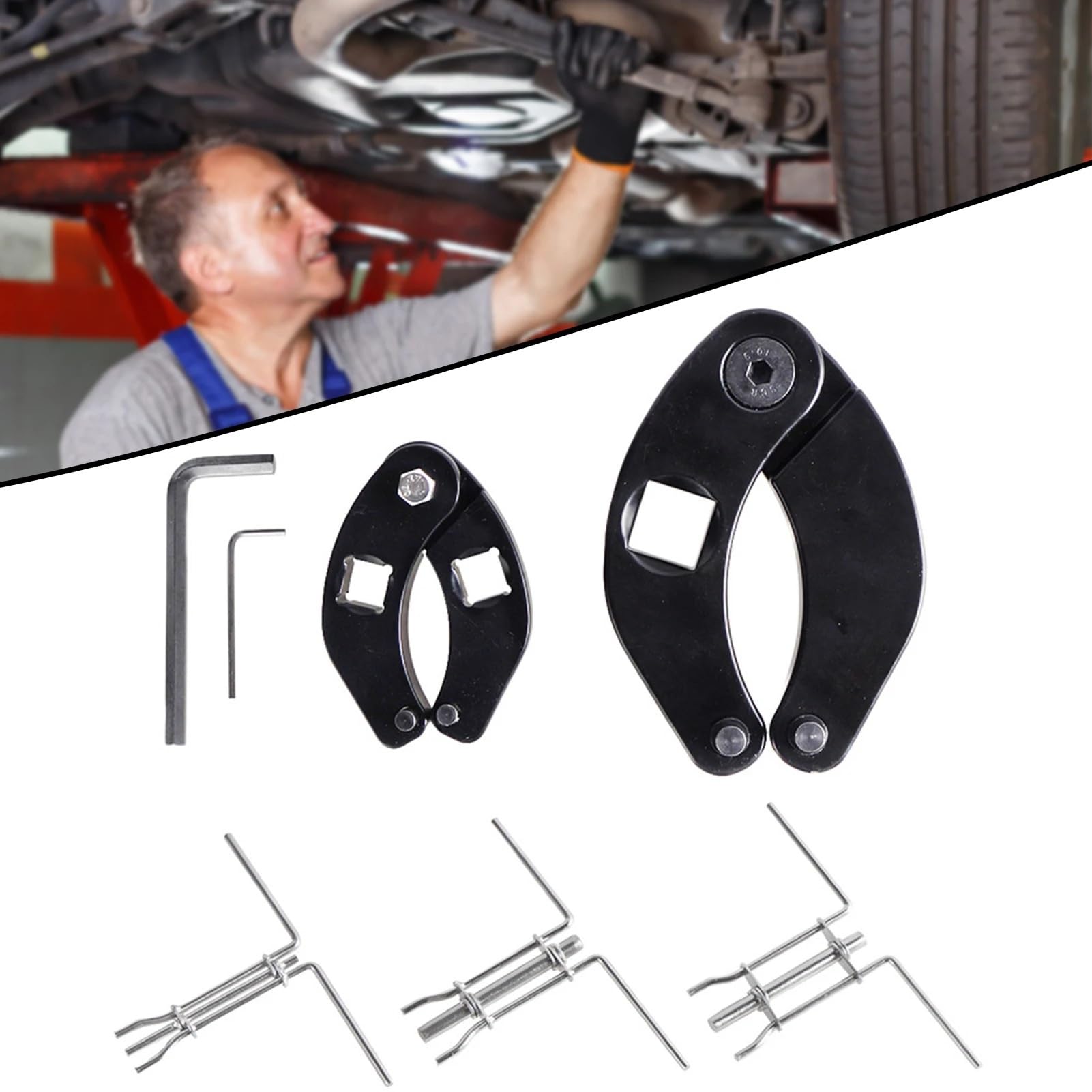 Zestaw narzędzi do montażu uszczelnień hydraulicznych, regulowany klucz ręczny do nakrętek dławikowych, klucz uniwersalny pasujący do cylindrów set Auto Demontage Gereedschap(3pcs)