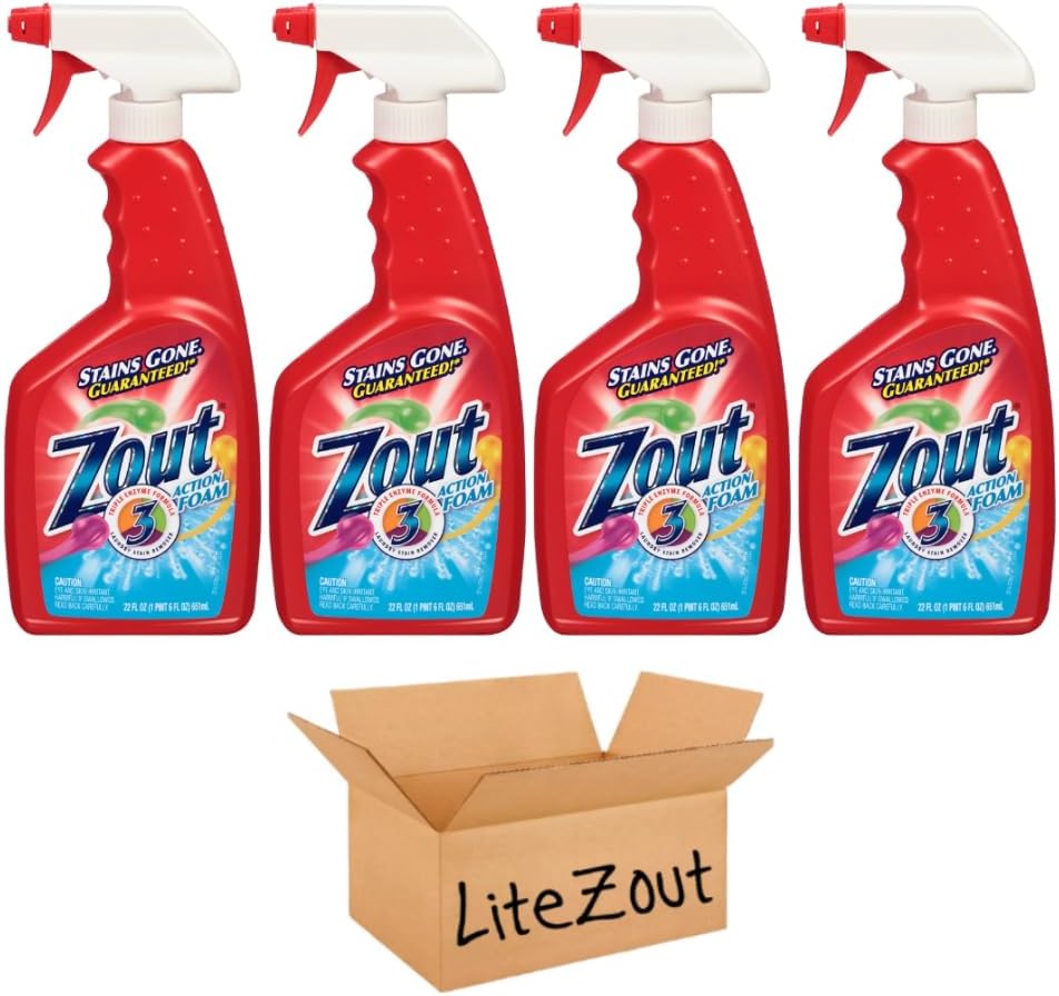 ZOUT Laundry Stain Remover Spray, Triple Enzyme Formula, 22