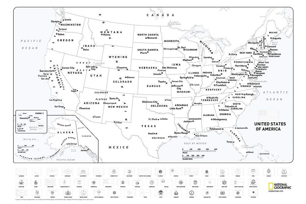 National Geographic: United States Coloring Map (24