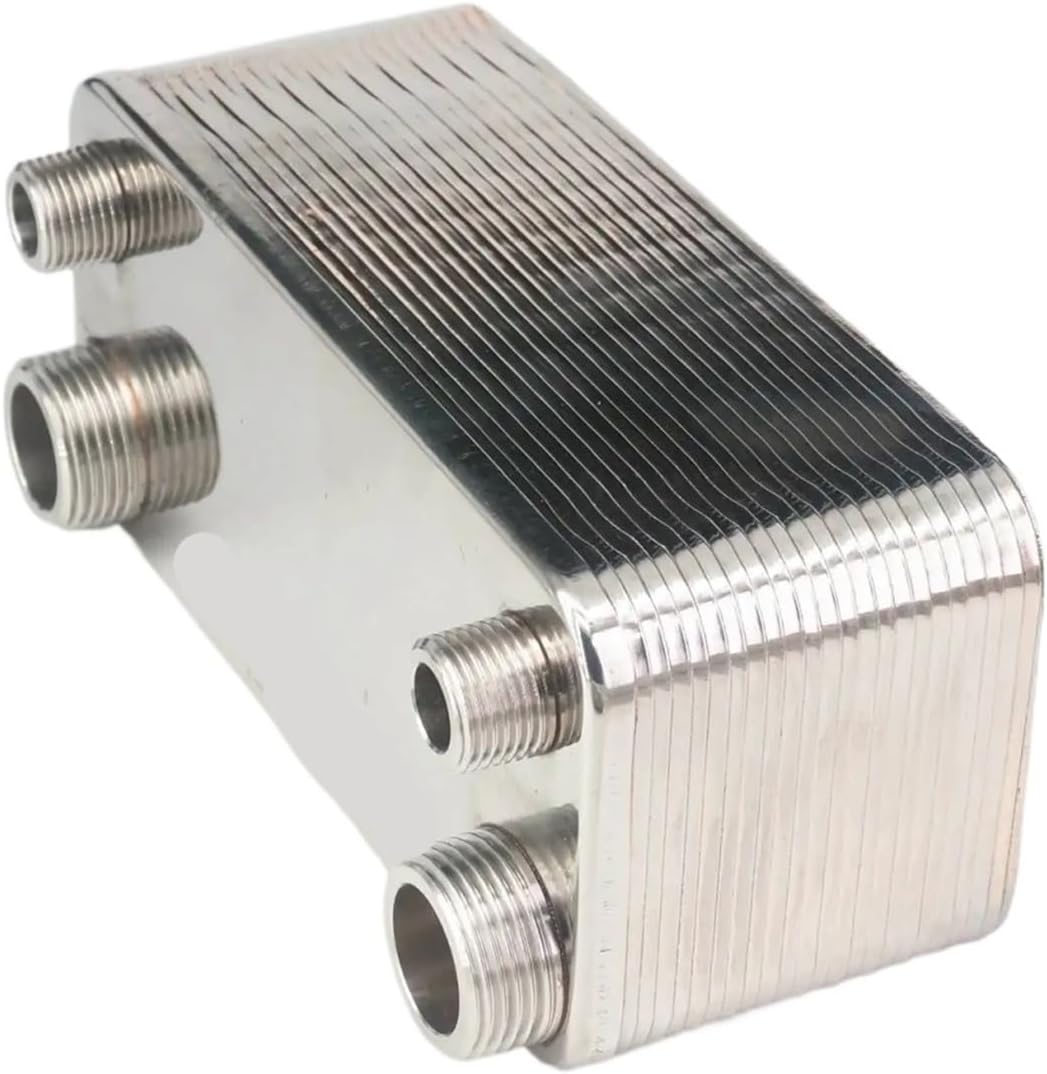 wort chiller, 24 Plate Heat Exchanger Beer Wort Chiller Cooler SUS 304 Stainless Steel For Homebrew Cooling(3l4 Inch BSPT)