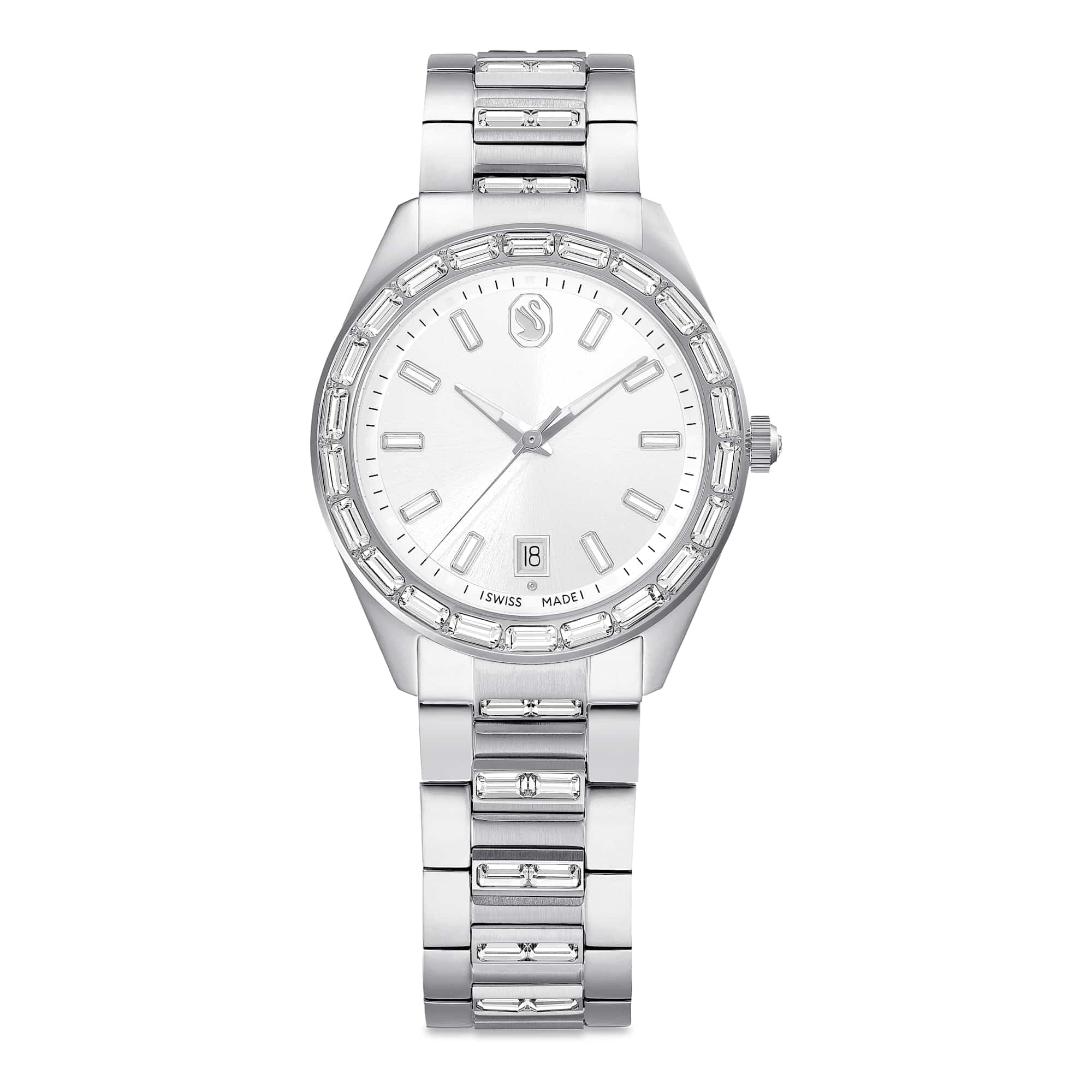 Swarovski Watches Women's Silver Swarovski Matrix Crystal Stainless Steel Watch