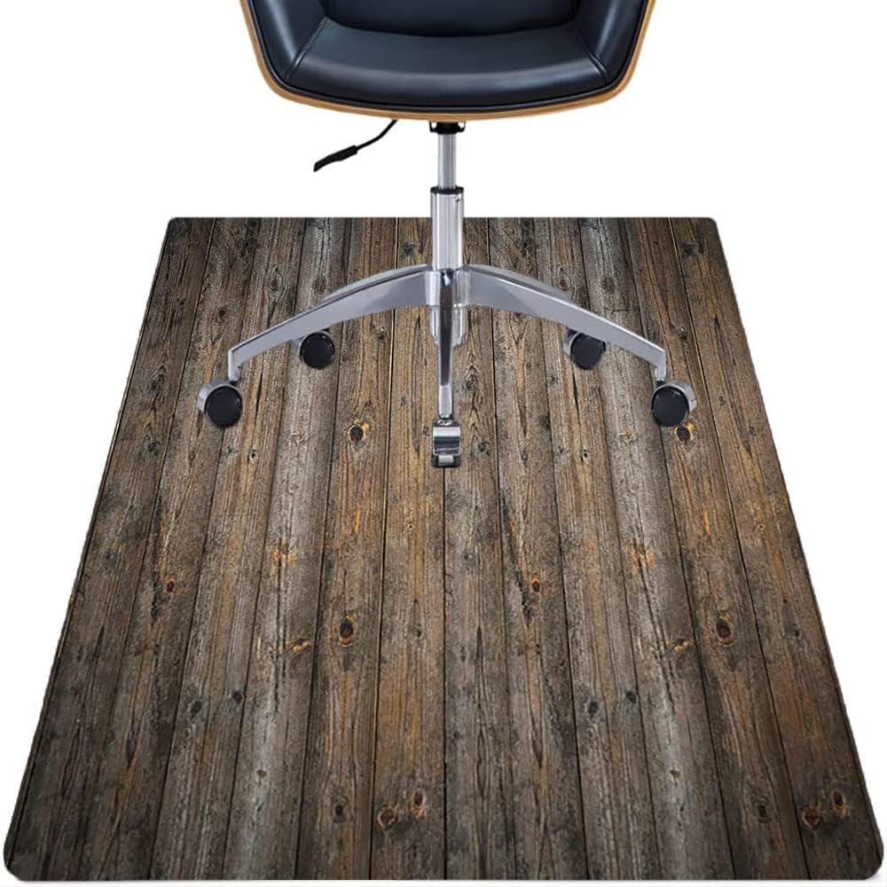 Plank Hardwood Floor Desk Chair Mat, Wood Panel Style Texture, Protects Hardwood