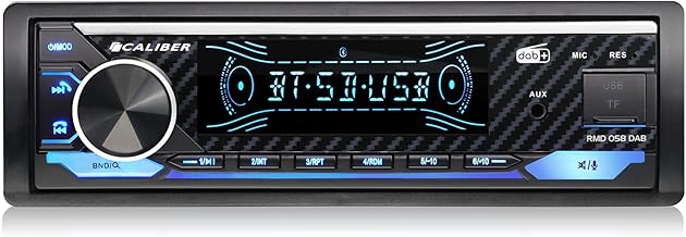 Caliber 1DIN Dab+/FM Tuner, 4x100W, USB/Micro SD, Charge 2.1A, Aux-in, Hands-Free, External Microphone, RCA Output, Lightshow, MP3/WMA/APE/FLAC/AAC