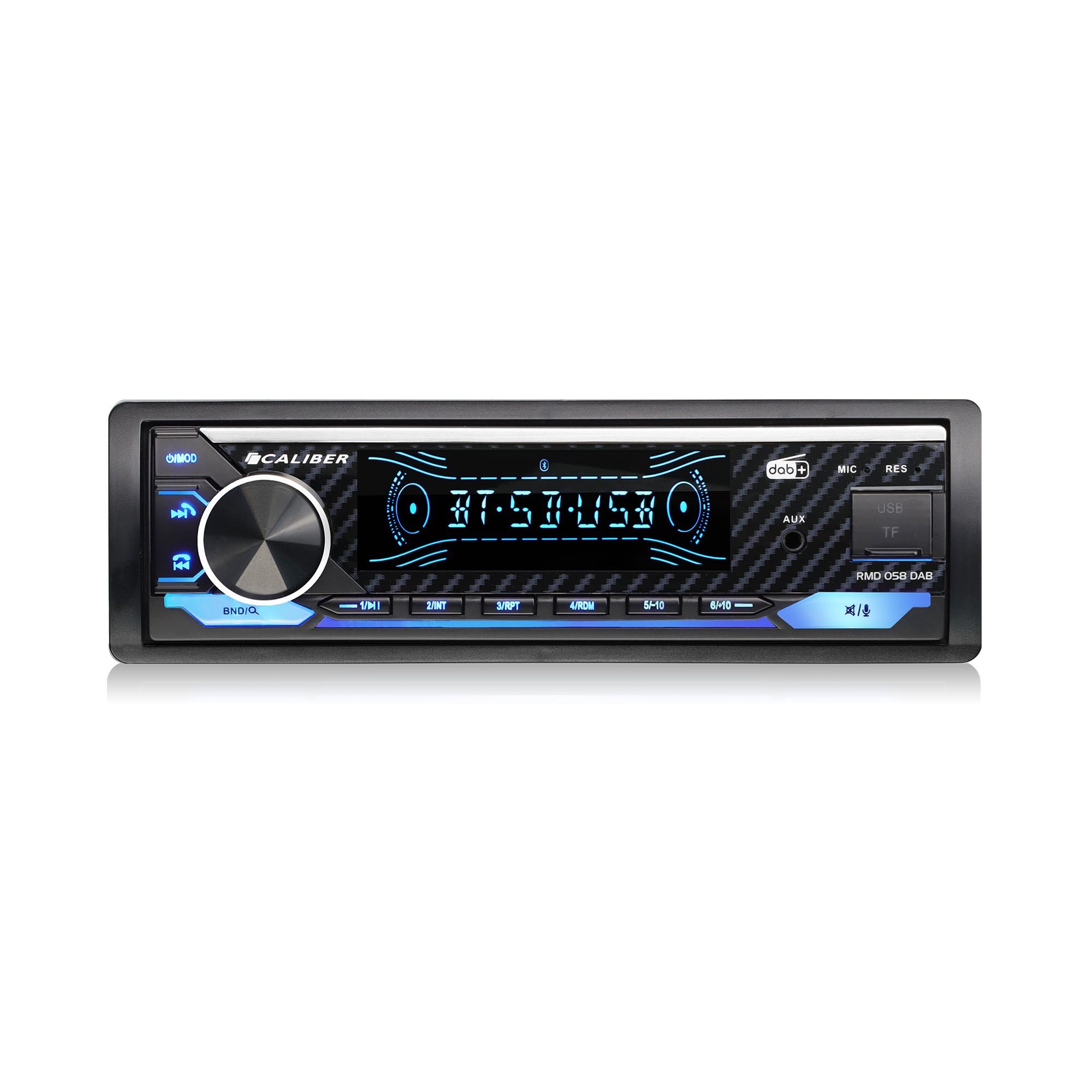 Caliber Autoradio Dab+ & Bluetooth, 1-DIN, Kit Mains-Libres, 4x100W, Multicolore, INCL. Antenne Dab+ & Micro Externe (RMD058DAB)