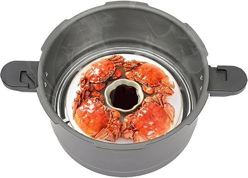 Miniatura 9 de Olla a presión y recipiente de 9.5 cuartos de galón, aluminio anodizado duro, para todas las estufas (inducción, gas, eléctrica), con sistema de 3