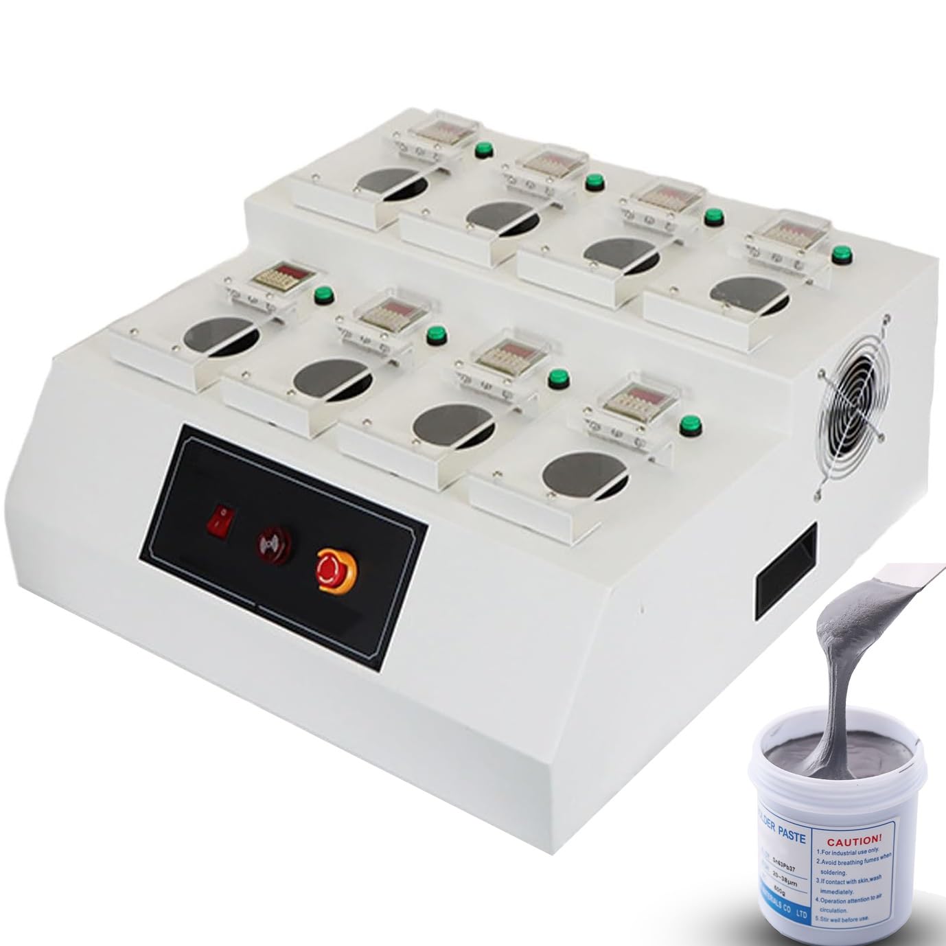Máquina de recalentamiento de pasta de soldadura totalmente automática, máquina de recalentamiento de pasta de soldadura de pegamento rojo SMT de múltiples orificios, control independiente y soplado(8