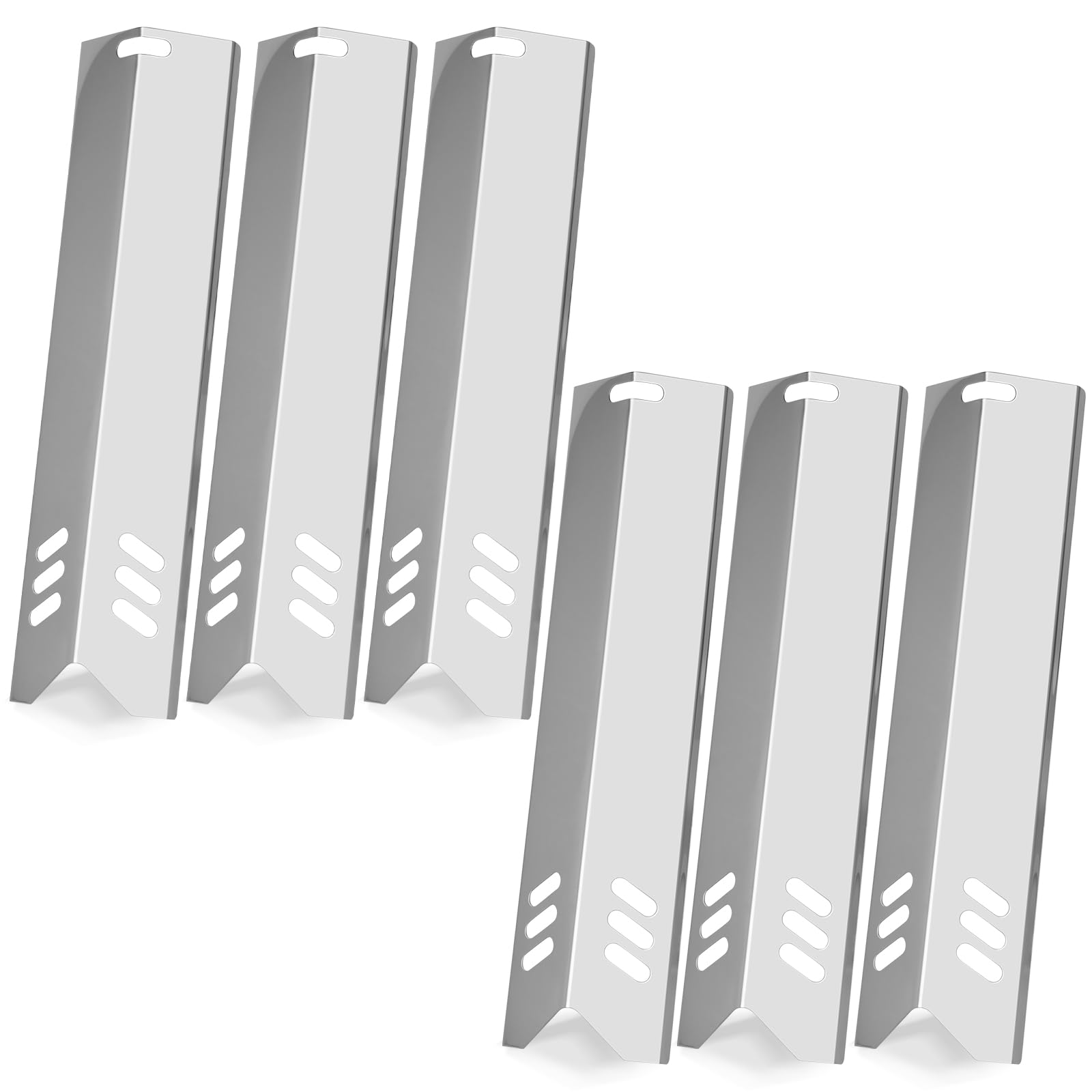 BBQ Heat Shields Grill Heat Plates Heat Tents Barbecue Burners Grill Burner Cover for Dynaglo DGF510SBP, DGF510SSP,Backyard GBC1460W GBC1461W,Phoenix, Montana,Uniflame Grill,Stainless Steel 6 Pack