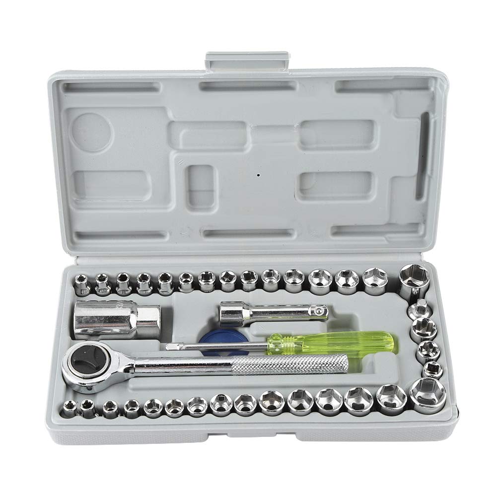 40Pcs Professional Car & Motorcycle Socket Wrench Set for