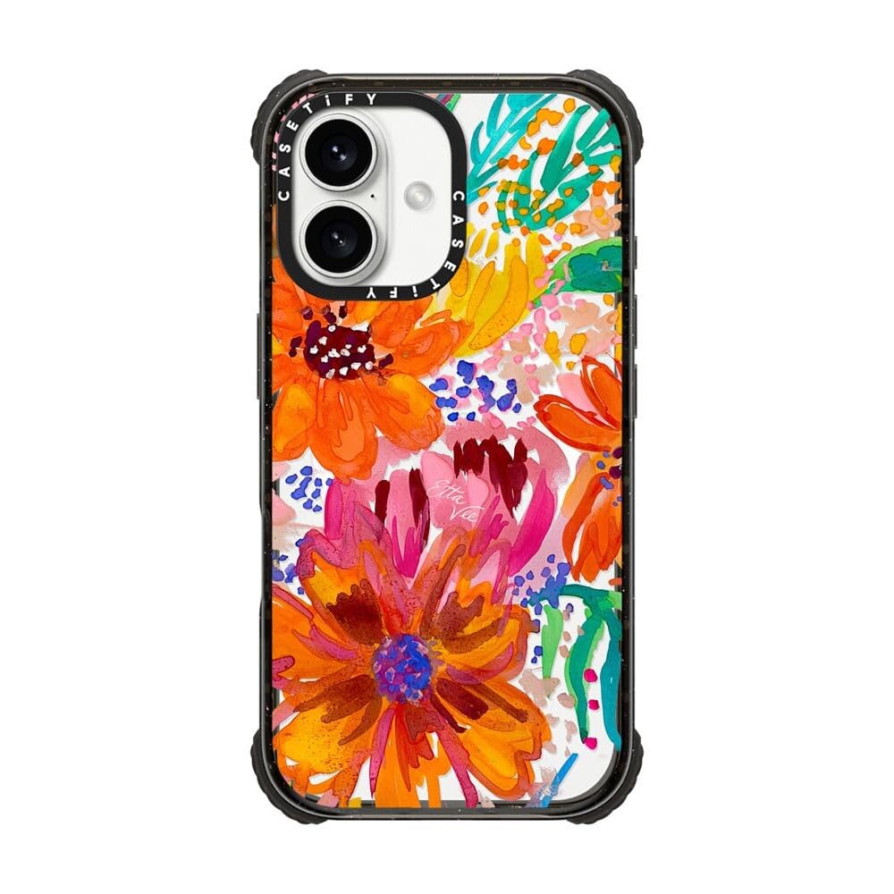Coque iPhone 16 Magsafe CASETiFY EttaVee résistante antichoc fleurs - 7