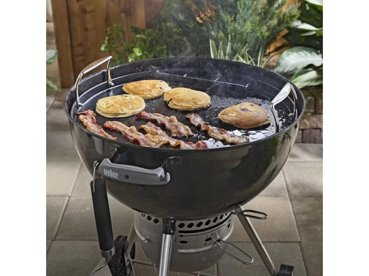 Weber plancha Formato Intero per Barbecue a Carbone da 57 cm/Ampia Superficie in ghisa per Carne, Verdure e Pesce – Nero (3400844)