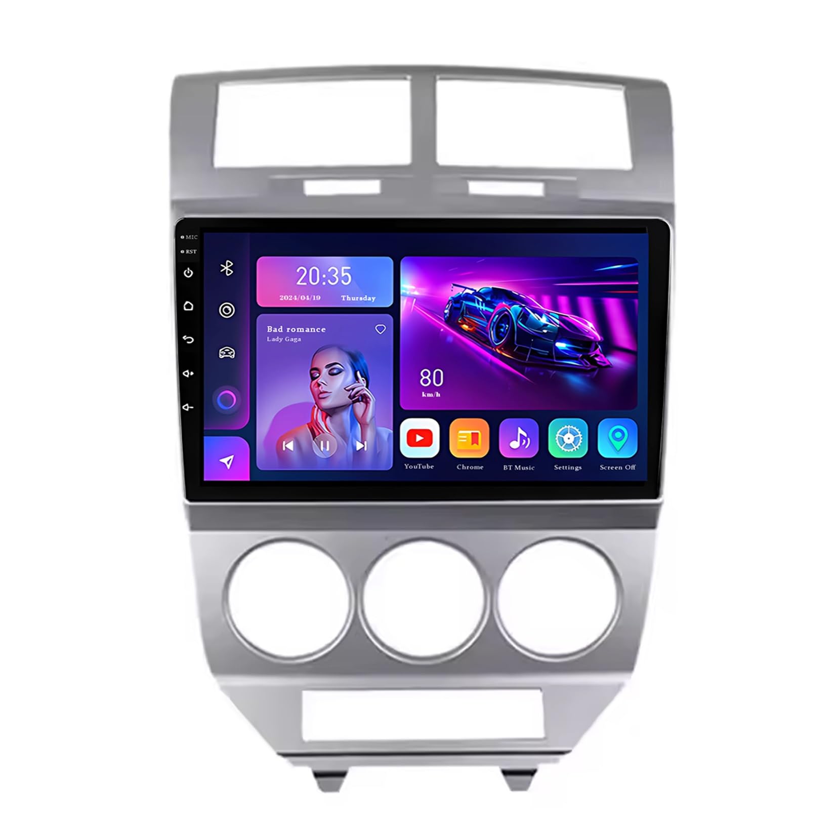 Genérico Estéreo de Coche con Pantalla táctil de 10" para Dodge Caliber 2007-2010, Android 14, Doble DIN, HD, CarPlay inalámbrico, cámara de reversa, navegación GPS, Bluetooth, SWC